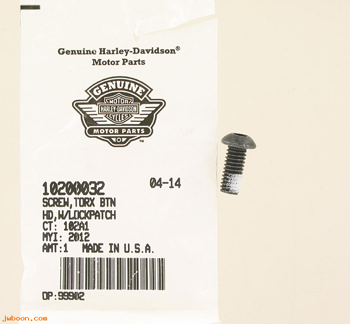   10200032 (10200032): Screw, button head, with lock patch  TORX - NOS