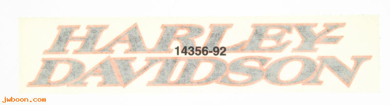   14356-92 (14356-92): Decal, fuel tank - right "Harley-Davidson" - NOS - FXSTC, FXSTS