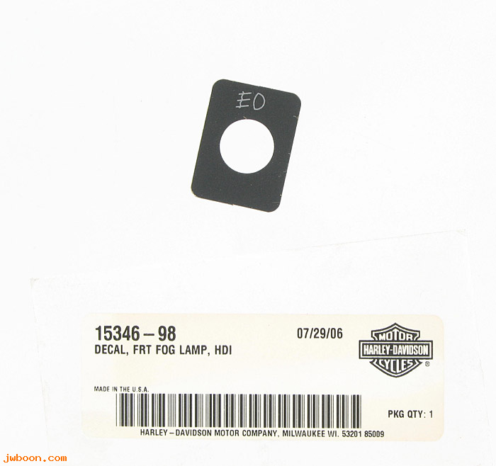   15346-98 (15346-98): Decal - front fog lamp switch - NOS - FLHR '98-'07, Road King