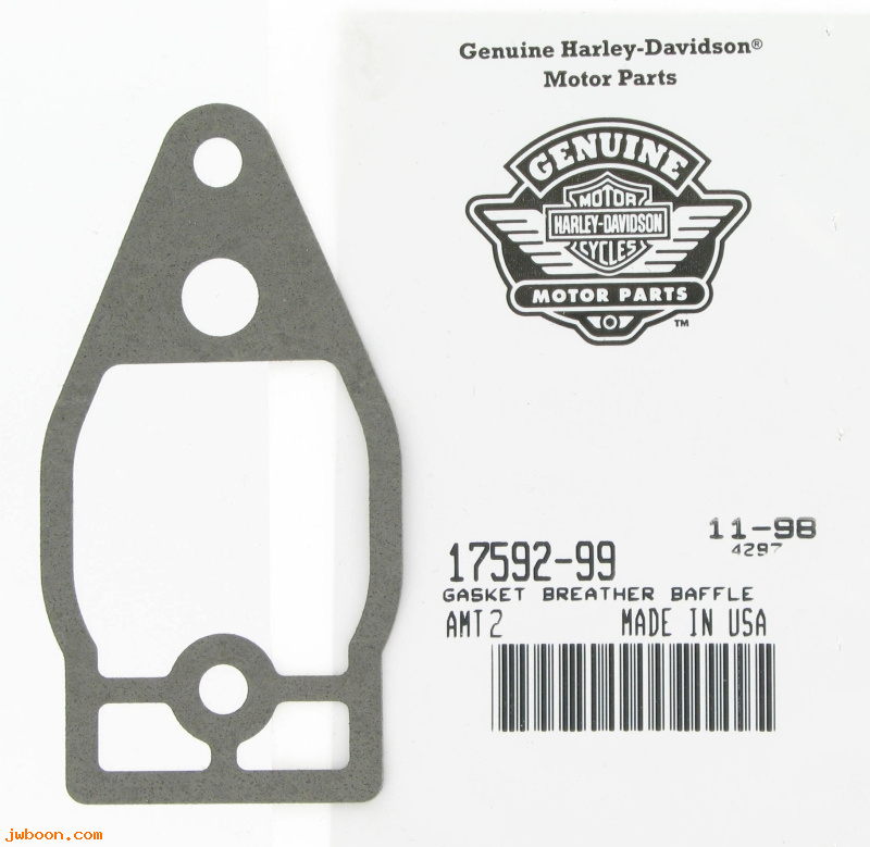   17592-99 (17592-99): Gasket, breather baffle - NOS - Twin Cam '99-'01