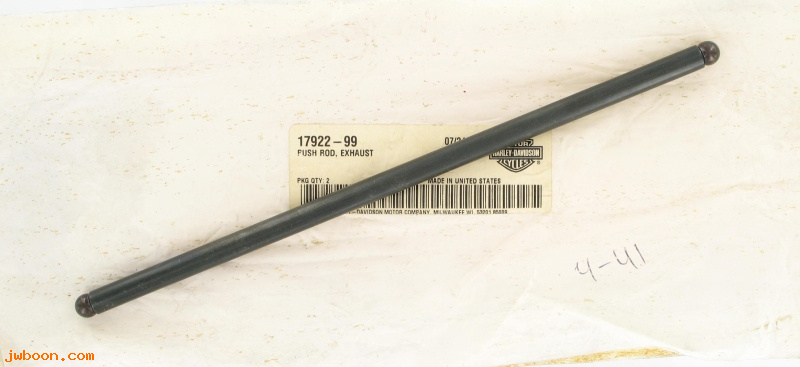   17922-99 (17922-99): Push rod, exhaust - 10.536" long - NOS - Twin Cam '99-