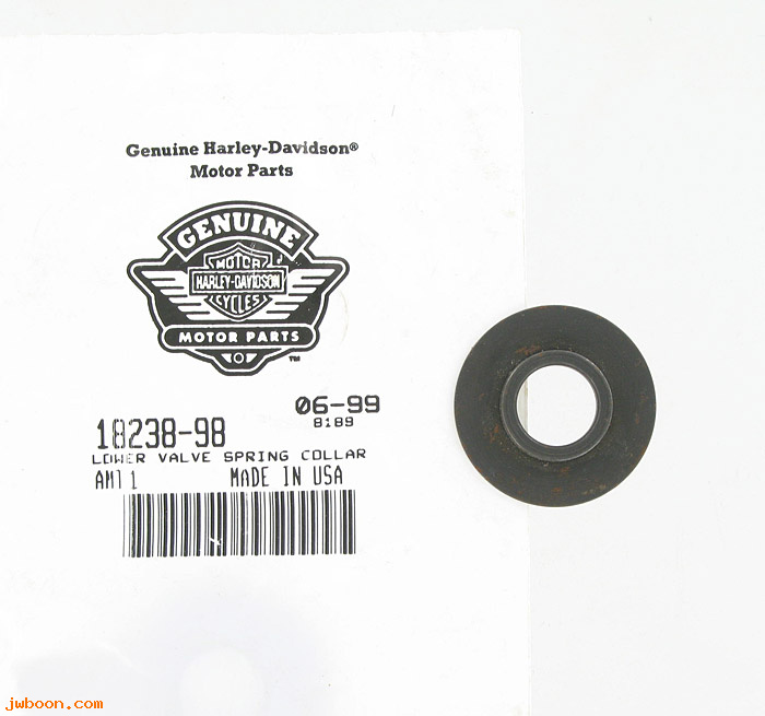   18238-98 (18238-98): Collar, valve spring, high RPM - lower - NOS - EVO, Twin Cam