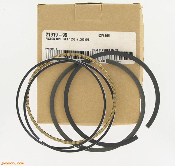   21919-99 (21919-99): Piston ring set, +.005" oversize - NOS - Big bore 95" / 103"