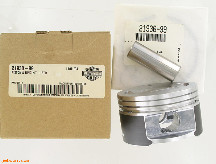   21930-99 (21930-99): Piston with rings and pin  Std - NOS - Twin Cam 88 '99-'06