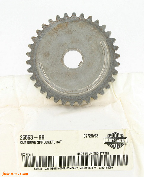   25563-99 (25563-99): Cam drive sprocket  -  34 T - NOS - Twin Cam '99