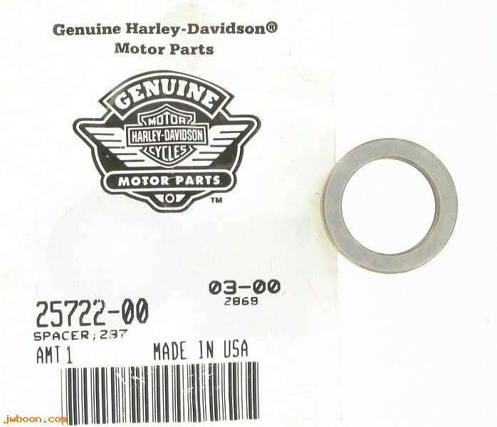   25722-00 (25722-00): Spacer  .287" - NOS - Twin Cam '01-'06