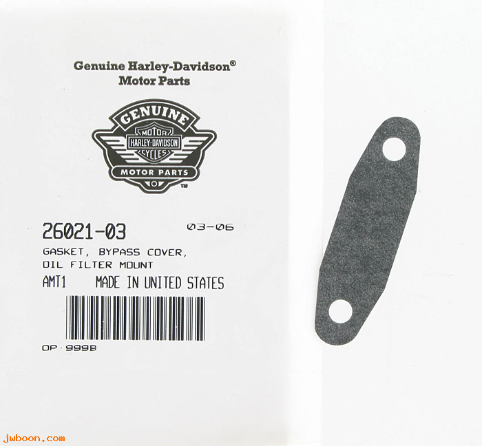   26021-03 (26021-03): Gasket, by-pass cover, oil filter mount - NOS - FLHRSEI2, FLHTCSE