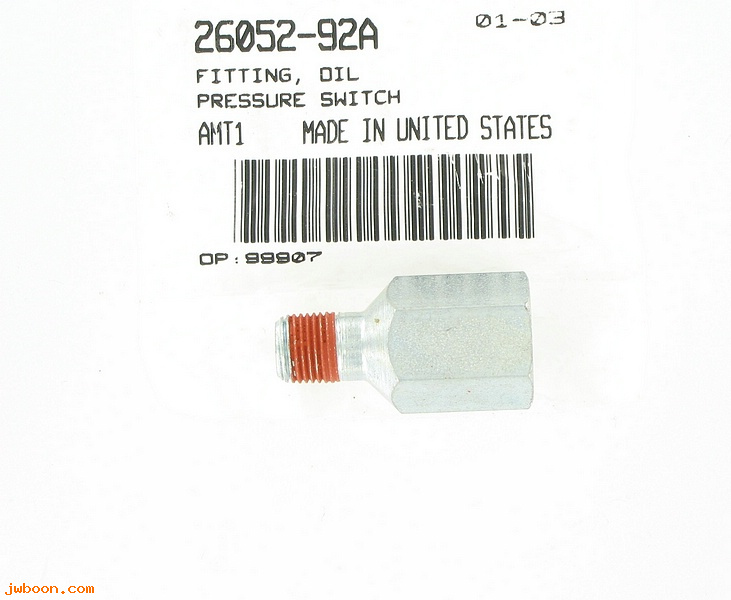   26052-92A (26052-92A): Fitting, oil pressure switch - NOS - Evo 1340cc '93-'99