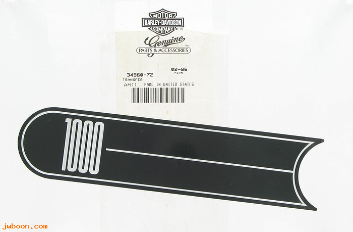   34960-72 (34960-72): Name transfer  "1000" - NOS - Sportster, XLH, XLCH '72-'76