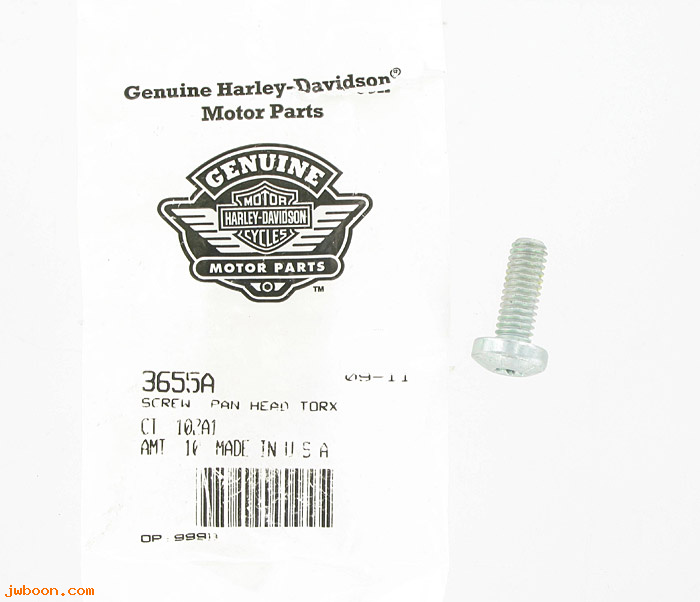       3655A (    3655A): Screw, 5/16"-18 x 7/8" Torx pan hd,grade8,w.lockpatch,NOS-XL,FLT