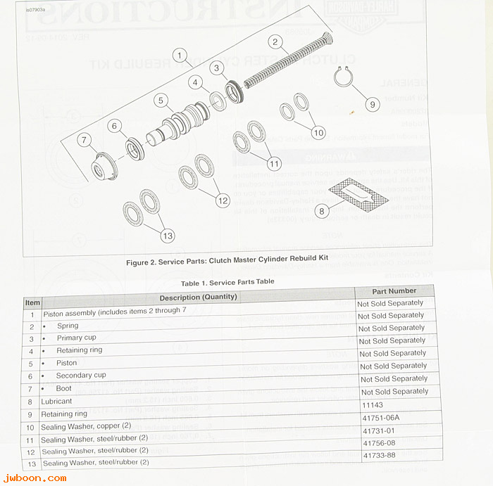   37200096A (37200096A): Rebuild kit, hydraulic clutch master cylinder - NOS