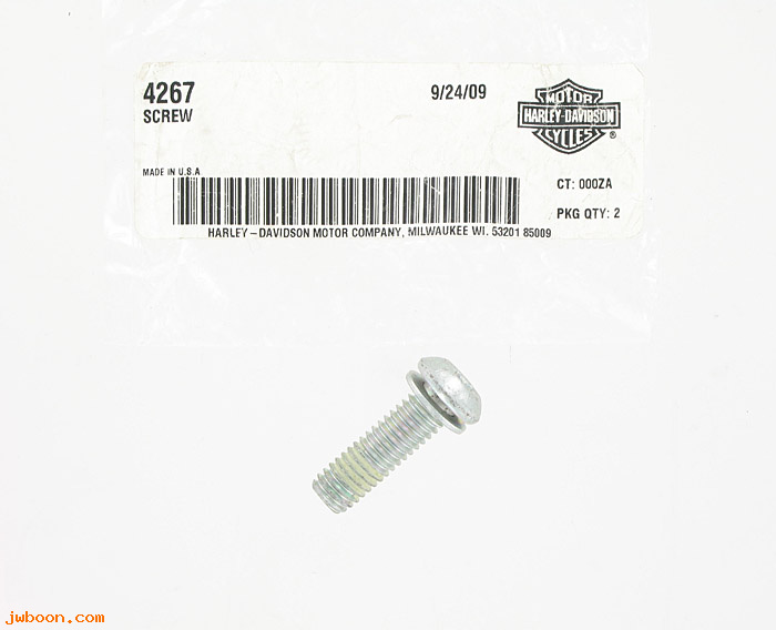       4267 (    4267): Screw, 3/8"-16 x 1-1/4" Torx button hd - w.washer,lockpatch - NOS