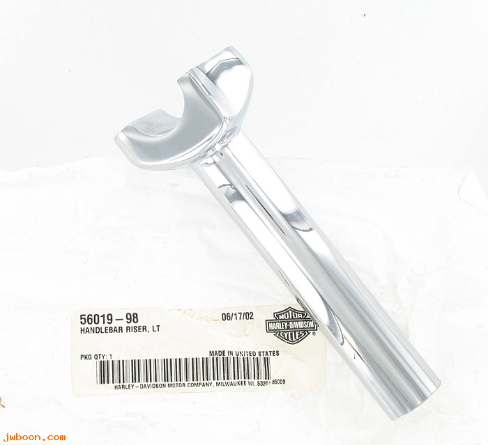   56019-98 (56019-98): Handlebar riser - left - NOS - FXSTB '99-'03, Softail Night Train