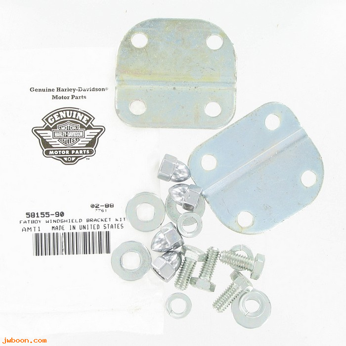   58155-90 (58155-90): Windshield bracket kit - NOS - Softail FatBoy FLSTF, FLSTN '90-