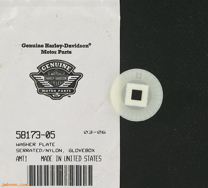   58173-05 (58173-05): Serrated washer plate - NOS - glove box