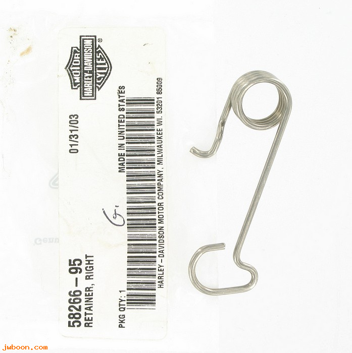   58266-95 (58266-95): Retainer - right - NOS - Softail detachable windshield