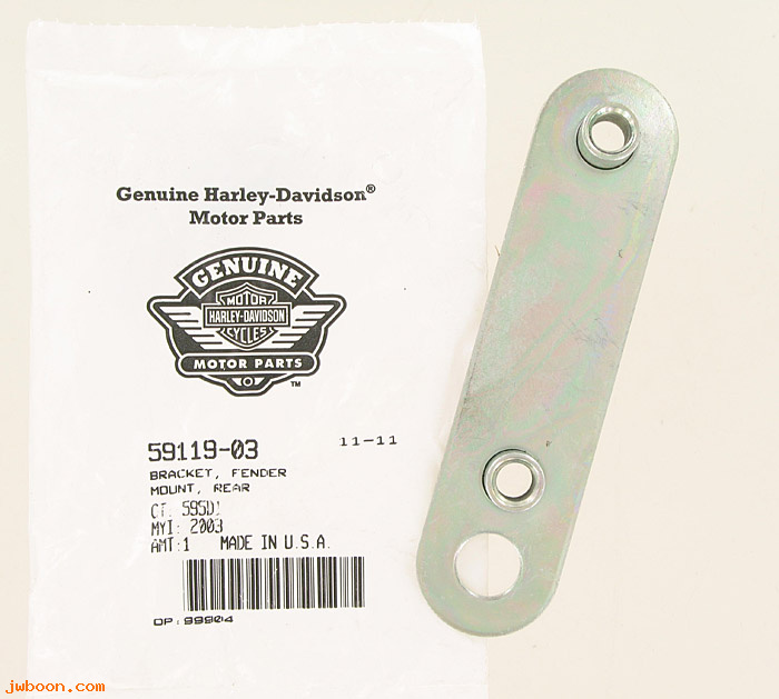   59119-03 (59119-03): Bracket - fender mounting, rear - NOS - Softail