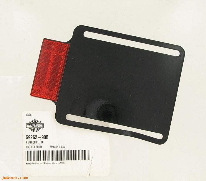   59262-90B (59262-90B): License plate bracket - red reflector - NOS - FXST '90-'99