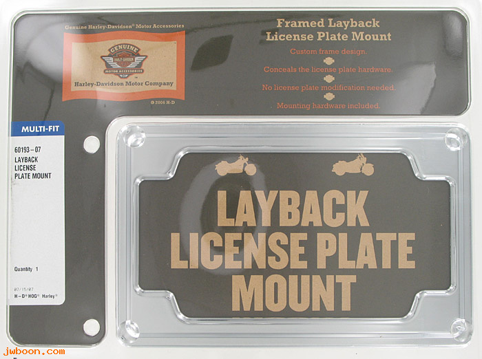   60193-07 (60193-07): Framed layback license plate mount - NOS