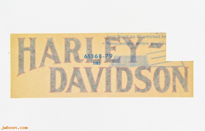   61368-79 (61368-79): Decal, fuel tank "Harley-Davidson" 2 3/4" x 8 1/4" NOS - FXS 1979