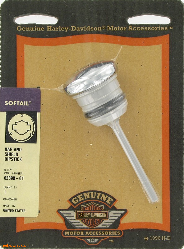   62399-01 (62399-01): Oil dipstick - bar & shield logo - NOS - Softails '00