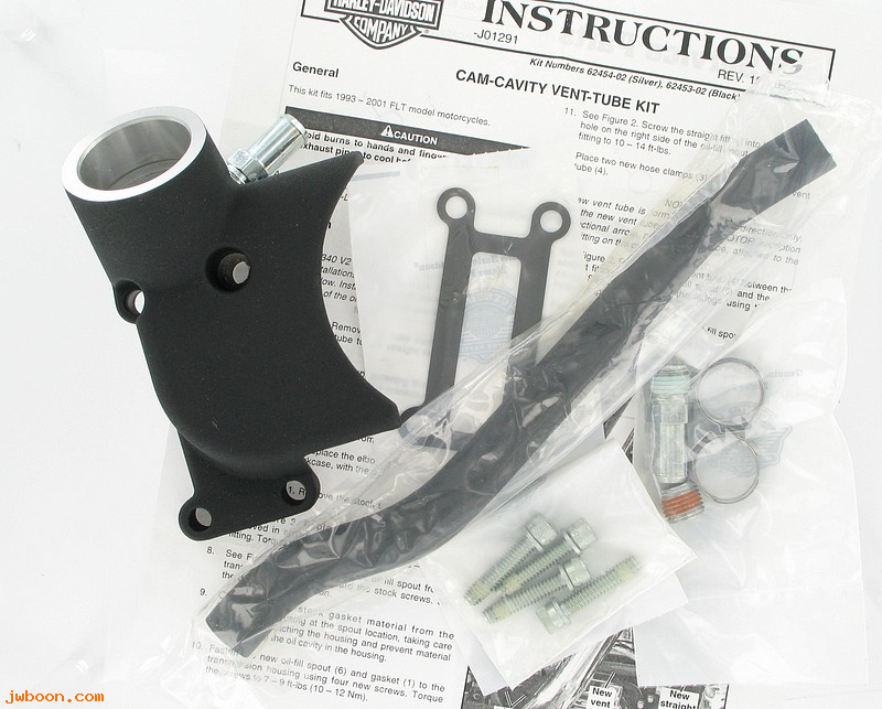   62453-02 (62453-02): Vent tube service kit - black - NOS - FLT '93-'01, Tour Glide