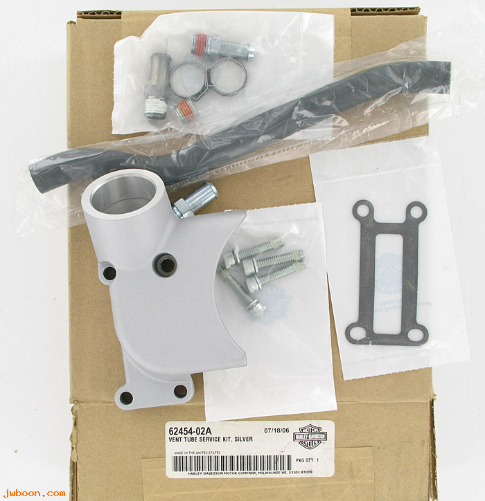   62454-02A (62454-02A): Vent tube service kit - silver - NOS - FLT '93-'06, Tour Glide