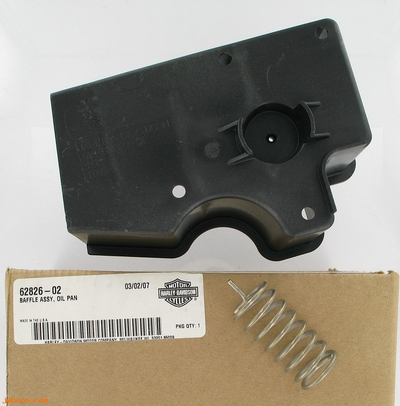   62826-02 (62826-02 / 62827-02): Baffle, oil pan - with spring - NOS - FXD, Dyna '02-