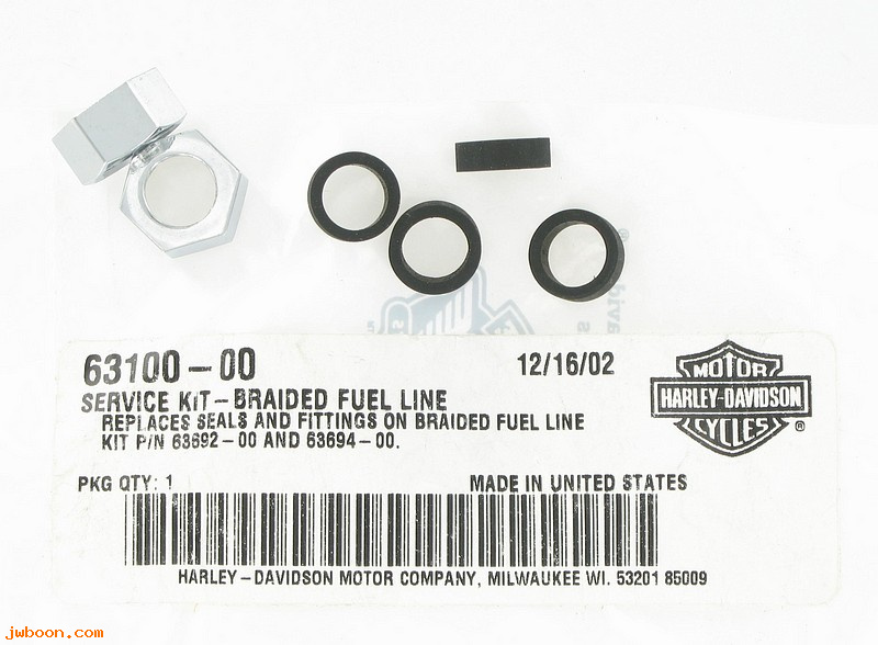   63100-00 (63100-00): Service kit braided fuel line - seals and fittings - NOS