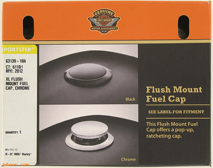   63139-10A (63139-10A): Flush-mount fuel cap kit - NOS - Sportster, XL