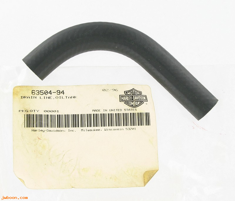   63504-94 (63504-94): Drain hose - engine oil - NOS - Sportster, XL '94-'03