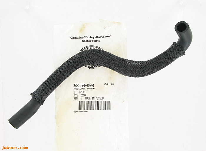   63553-00B (63553-00B): Hose - oil tank drain - NOS - Softail '00-