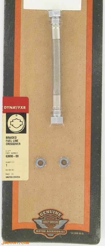   63690-00 (63690-00): Braided stainless steel fuel/gas/petrol cross-over line - NOS-FXD