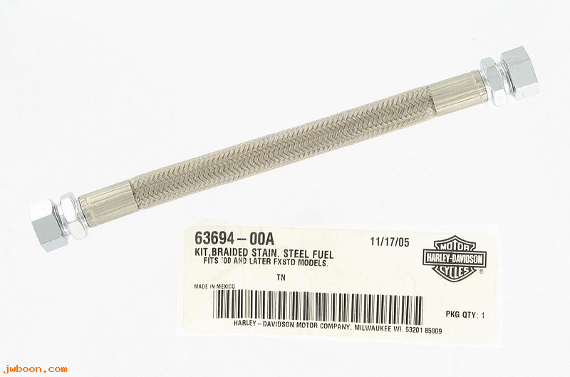   63694-00A (63694-00A): Fuel cross-over line - braided stainless steel - NOS - FXSTD