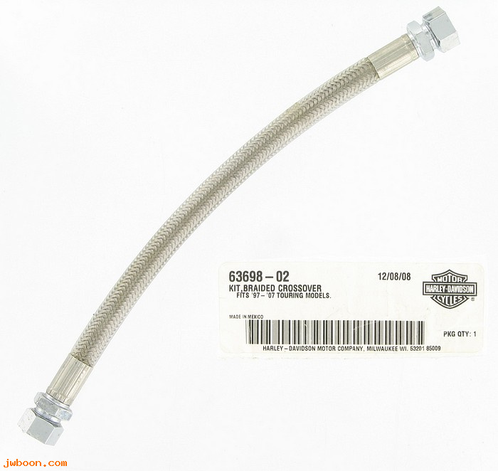   63698-02 (63698-02): Fuel cross-over line - braided stainless, NOS - Touring 97-07