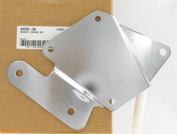   64229-08 (64229-08): Toolbox bracket - right hand - NOS - Softail FXST/B/C '08-