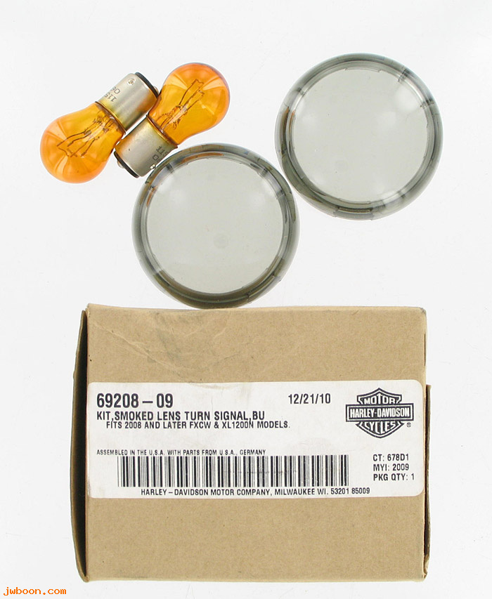   69208-09 (69208-09): Lens kit, bullet style turn signal - smoked - NOS