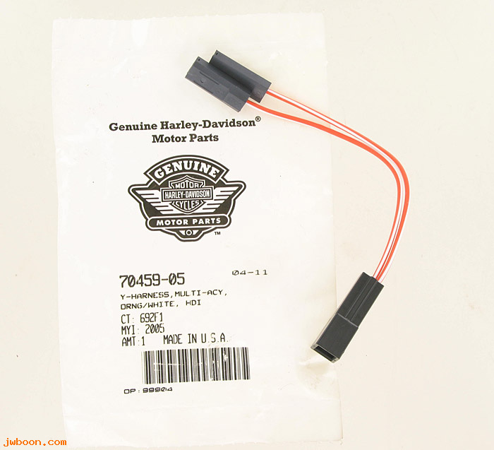   70459-05 (70459-05): Y-harness, multi accessory - orange / white wire - NOS