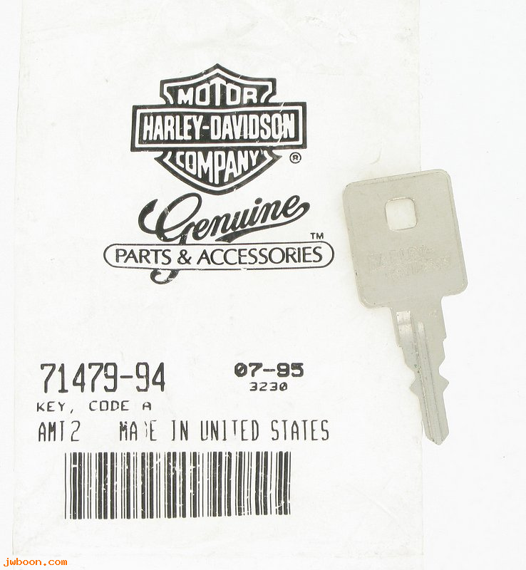   71479-94 (71479-94): Key - code A - NOS - Sportster XL's