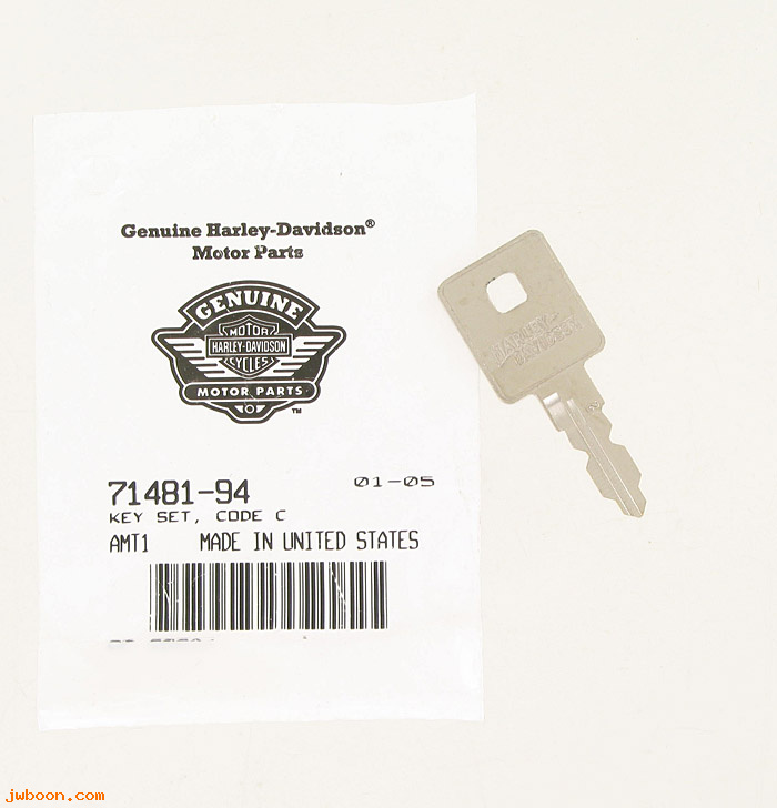   71481-94 (71481-94): Key - code C - NOS - Sportster XL's