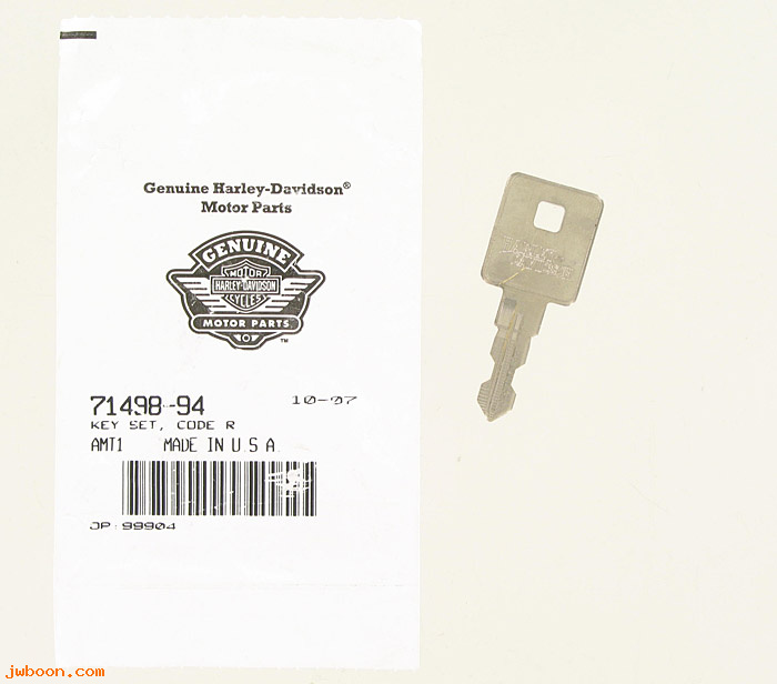   71498-94 (71498-94): Key - code R - NOS - Sportster XL's