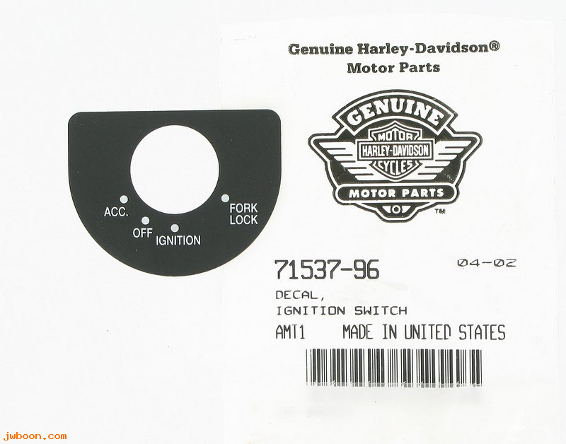   71537-96 (71537-96): Decal - ignition switch - NOS - Touring. Tour Glide, FLT 97-02