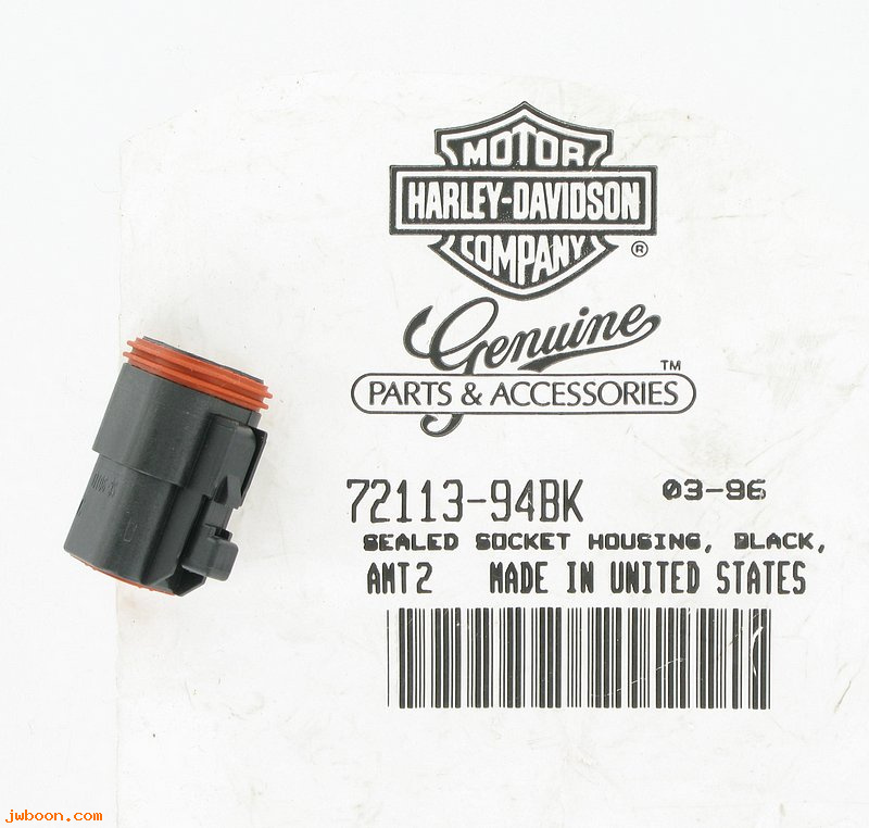   72113-94BK (72113-94BK): Sealed socket housing, plug, 3-way - Deutsch - NOS - Buell