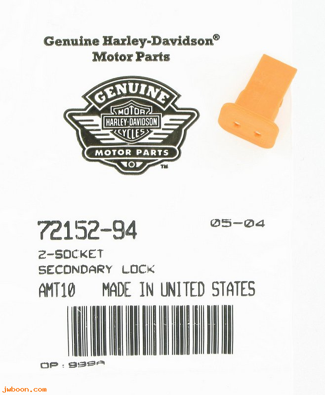   72152-94 (72152-94): Secondary lock, 2-way socket housing - Deutsch - NOS - Buell