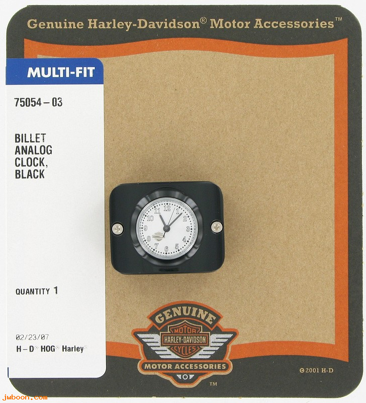   75054-03 (75054-03): Billet analog clock - black - NOS - mounts on master cylinder