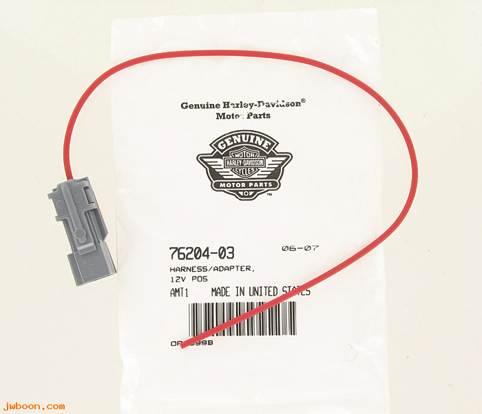   76204-03 (76204-03): Harness, adapter - radio Red (positive) wire to B+ connector -NOS