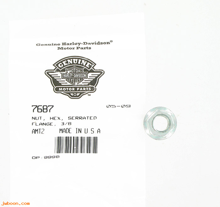       7687 (    7687): Flange nut, 3/8"-16 - serrated flange - NOS