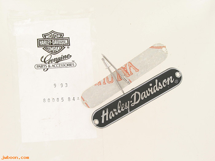   80085-84A (80085-84A): Muffler nameplate kit - "Harley-Davidson" - NOS