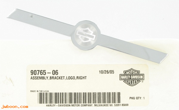   90765-06 (90765-06): Bracket, logo - right - NOS