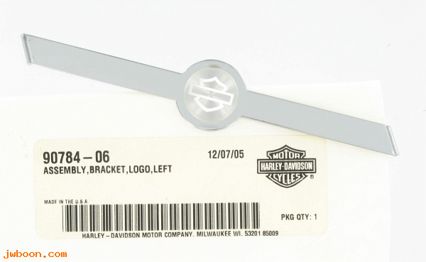   90784-06 (90784-06): Bracket, logo - left - NOS - Touring